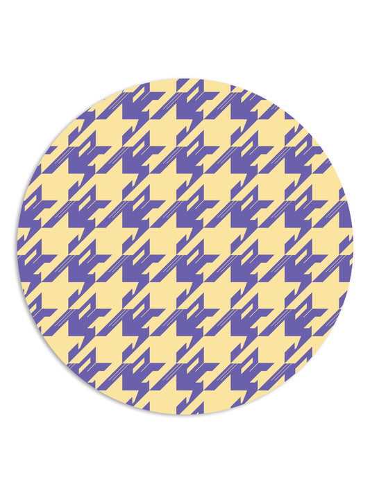 ERV Hounstooth Roundel in Ivory and Purple