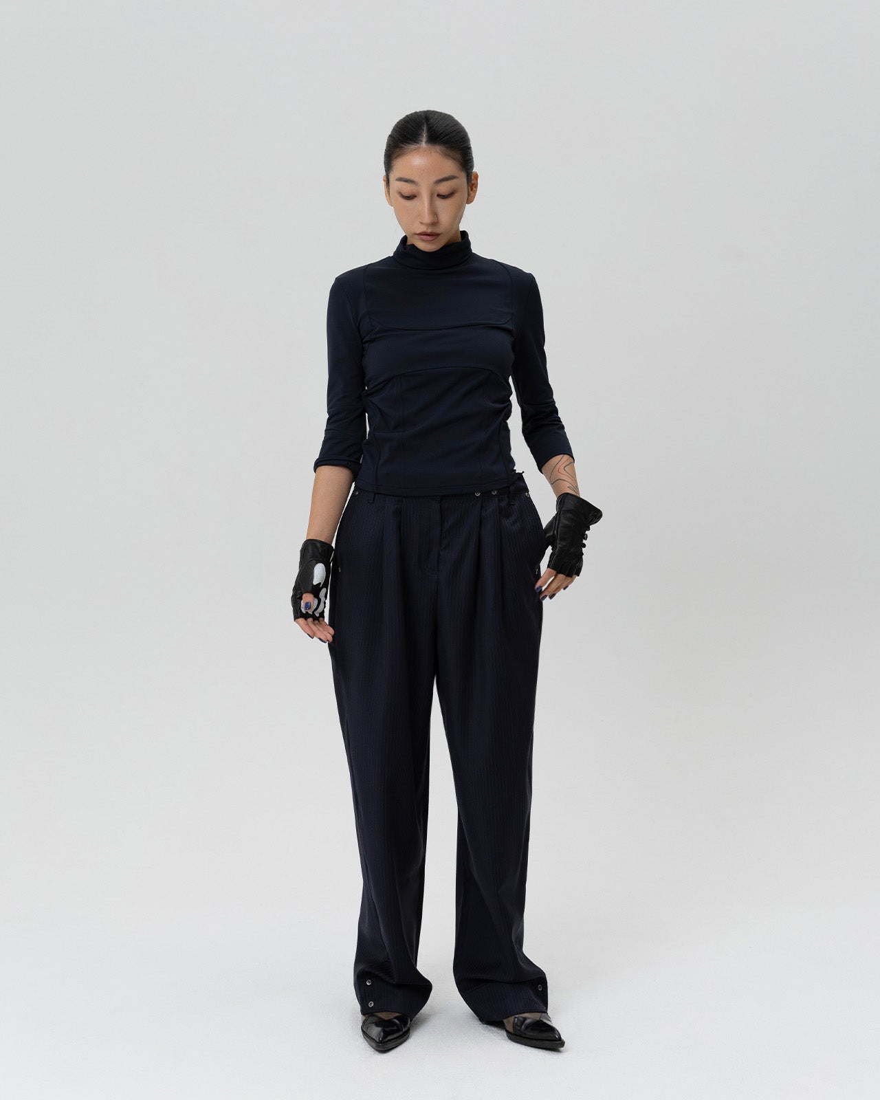 Mschf : Half Finger Driving Gloves - Black