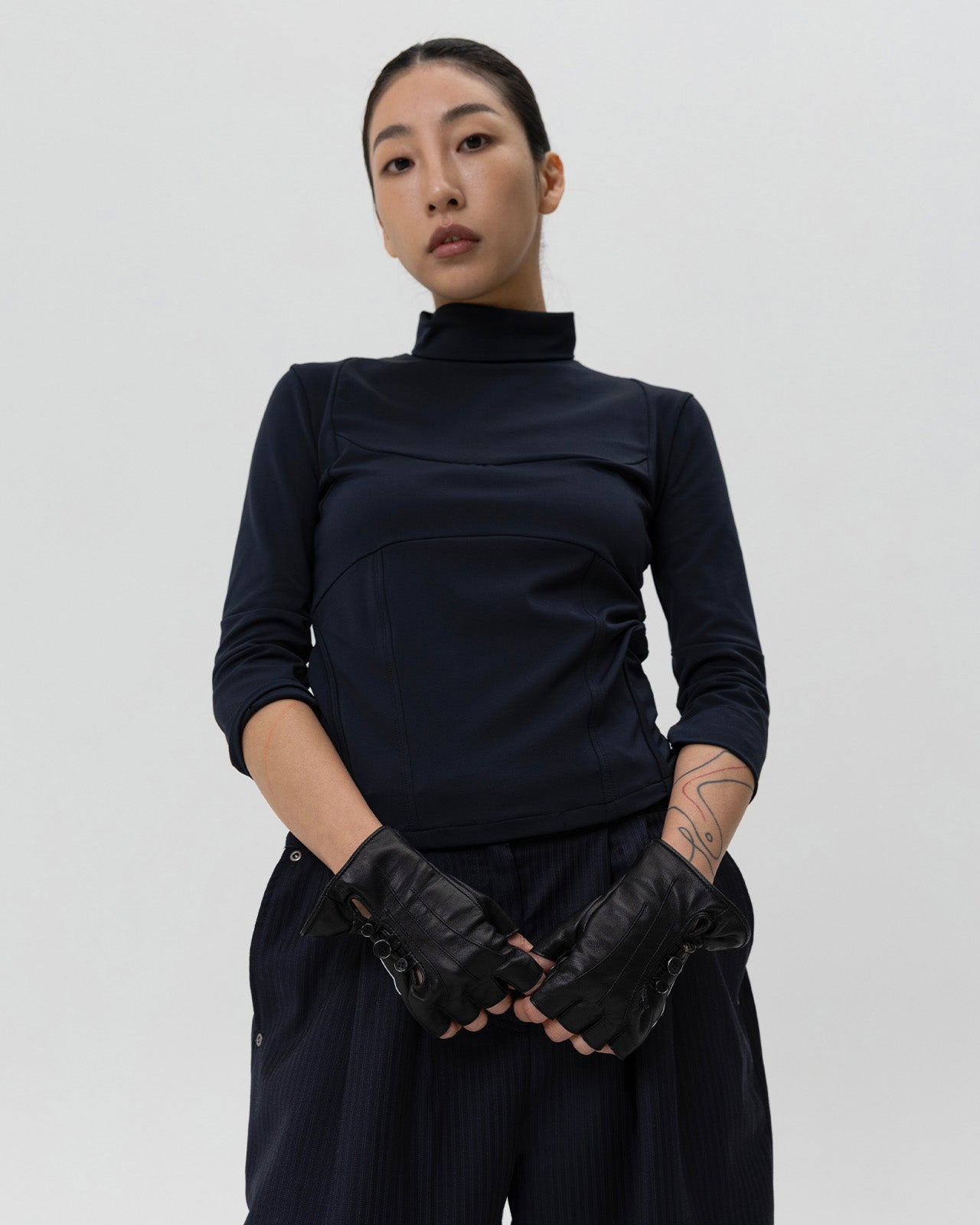 Mschf : Half Finger Driving Gloves - Black