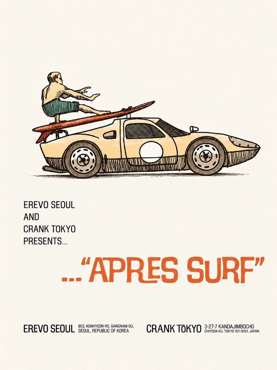 EREVO × CRANK TOKYO “Après Surf” Tee